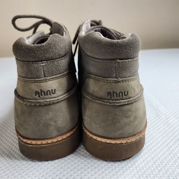 Ahnu Chukka Boots Broderick Mens 12 Lace Up Leather Brown Taupe Ankle Suede